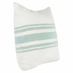 Budget 🌟 Benzara 22 Inch Square Linen Accent Throw Pillow, Stripe Design, Eucalyptus, White ✔️ -Benzara Sales Store unnamed file 8707