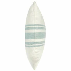 Budget 🌟 Benzara 22 Inch Square Linen Accent Throw Pillow, Stripe Design, Eucalyptus, White ✔️ -Benzara Sales Store unnamed file 8709