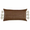 Wholesale 🎉 Benzara Karen 14 X 26 Lumbar Throw Pillow, Tassels, Dark Brown With White Stripes 😉 -Benzara Sales Store unnamed file 8725