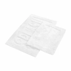Best deal 🎁 Benzara Veria 2 Piece Bath Mat With SPLASH Sculpted Details, The Urban Port, White 💯