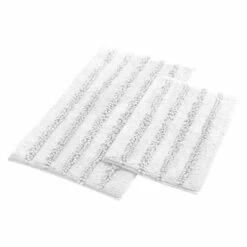Best Sale ⌛ Benzara Veria 2 Piece Bath Mat With Textured Loops Details The Urban Port, White 😍
