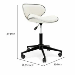 Best reviews of 🔔 Benzara Sia 18 Inch Swivel Office Chair, Faux Leather, Contoured, Metal Trim, White 🧨 -Benzara Sales Store unnamed file 8917