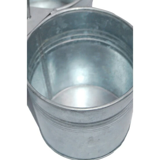 Deals 🥰 Benzara Galvanized Metal Cutlery Holder With Three Buckets And Ring Holder, Gray 🛒 7 Deals 🥰 Benzara Galvanized Metal Cutlery Holder With Three Buckets And Ring Holder, Gray 🛒 - Image 5