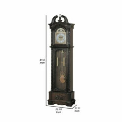 Outlet 💯 Benzara Aesthetically Charmed Wooden Grandfather Clock, Brown ⭐ -Benzara Sales Store unnamed file 9