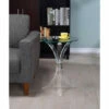 Promo ✔️ Benzara Contemporary Acrylic Accent Table With Glass Top, Clear - Crean 🔥 -Benzara Sales Store unnamed file 9035