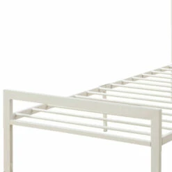 Outlet ❤️ Benzara Metal Frame Twin Bed With Leather Upholstered Headboard White 🤩 -Benzara Sales Store unnamed file 9078
