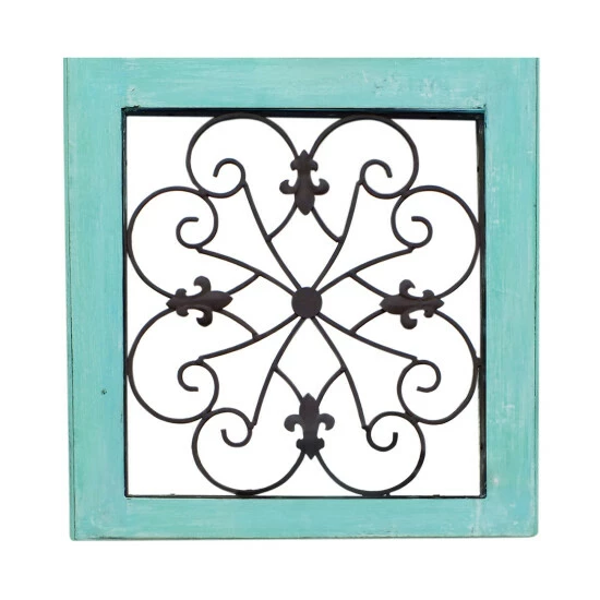 Promo ๐ Benzara Traditional Mango Wood Framed Wall Panel With Metal Scroll Work Details, Green And Brown ๐ 4 Promo ๐ Benzara Traditional Mango Wood Framed Wall Panel With Metal Scroll Work Details, Green And Brown ๐ - Image 3