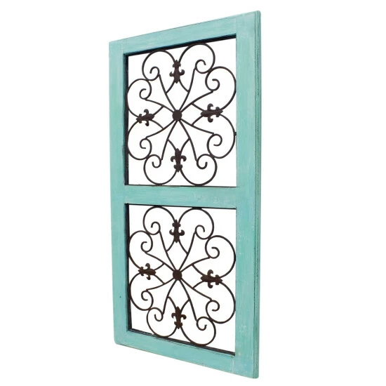 Promo ๐ Benzara Traditional Mango Wood Framed Wall Panel With Metal Scroll Work Details, Green And Brown ๐ 5 Promo ๐ Benzara Traditional Mango Wood Framed Wall Panel With Metal Scroll Work Details, Green And Brown ๐ - Image 4