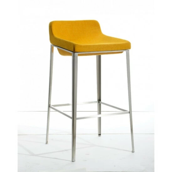 Deals ๐งจ Benzara Fabric Upholstered Metal Bar Stool, Yellow And Silver ๐ 3 Deals ๐งจ Benzara Fabric Upholstered Metal Bar Stool, Yellow And Silver ๐