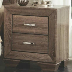 Discount ❤️ Benzara Transitional Style Wooden Nightstand With Two Drawers And Tapered Feet, Brown 😍