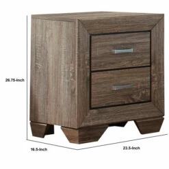 Discount ❤️ Benzara Transitional Style Wooden Nightstand With Two Drawers And Tapered Feet, Brown 😍 -Benzara Sales Store unnamed file 9222