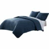 Buy 🤩 Benzara Cabe 3 Piece Queen Comforter Set, Polyester Puffer Channel Quilt, Navy Blue 👏 -Benzara Sales Store unnamed file 954